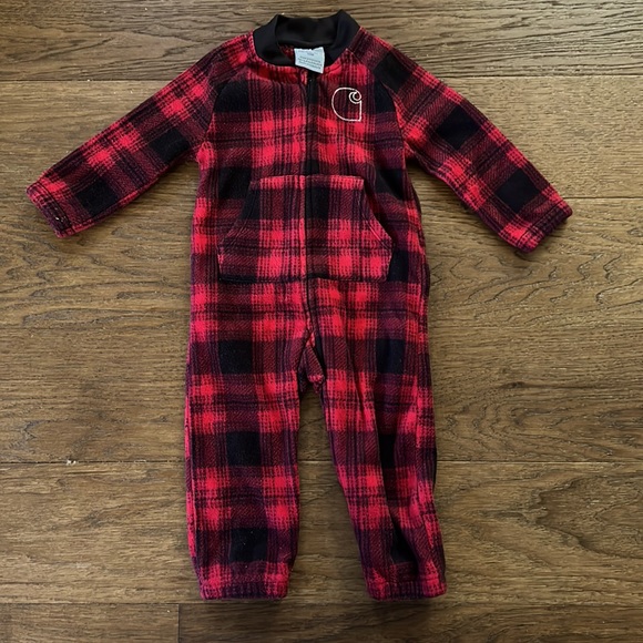 Carhartt Fleece One Piece - Buffalo Print 12 Mo - Picture 1 of 5